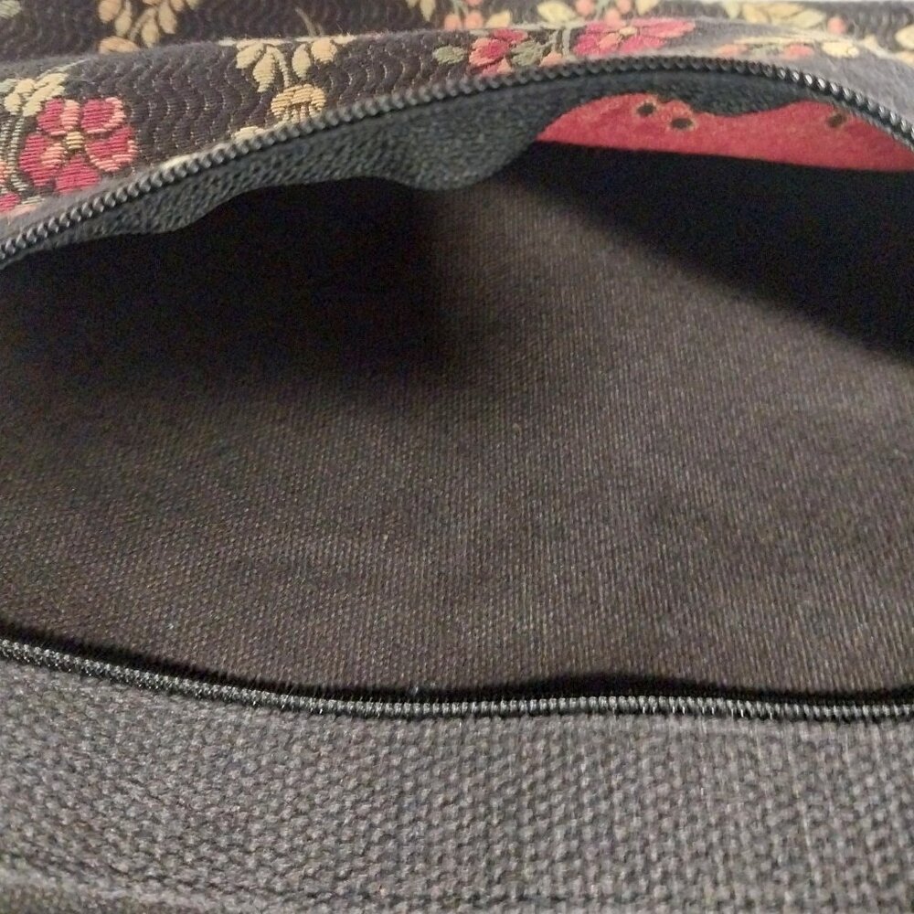 My Maine Bag Bangor Maine Canvas Shoulder Bag With Zippers Floral Tapestry - Picture 4 of 10